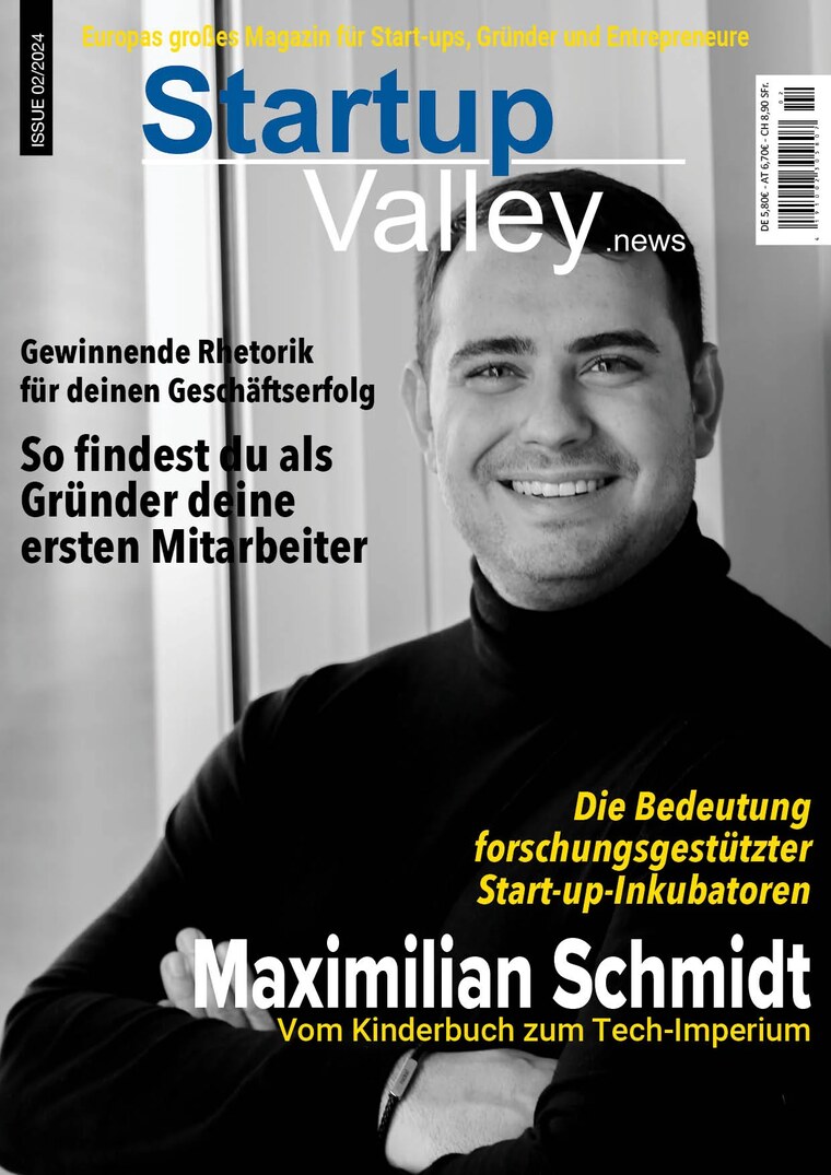 Maximilian Schmidt on the cover of Startup Valley